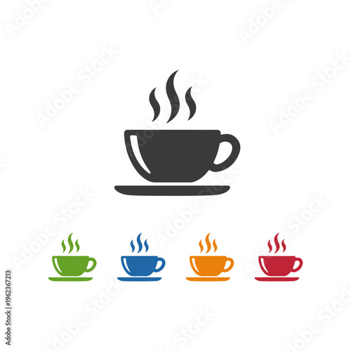 mug with steam icons set in different colors
Vector set icon in different colors on a white background