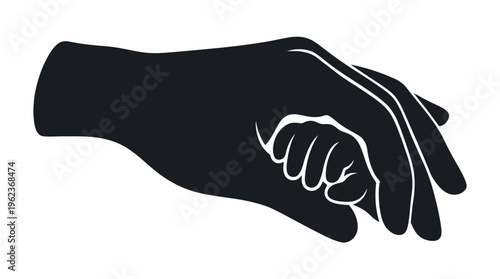 A close-up silhouette of a tiny baby's hand being held by an adult's hand, symbolizing care and connection