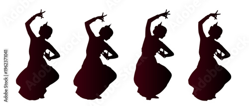 Graceful dark silhouettes showcasing the intricate and expressive movements of traditional dance, embodying the rich heritage and artistic beauty of cultural performances