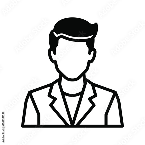 Professional silhouette of a person in a suit and tie