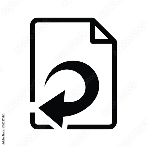 Document with circular refresh or reload symbol inside