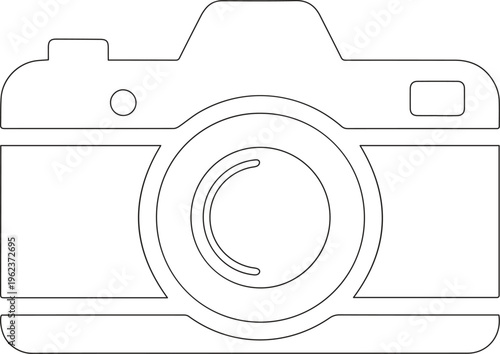 Minimalist Digital SLR Camera Outline Icon Vector