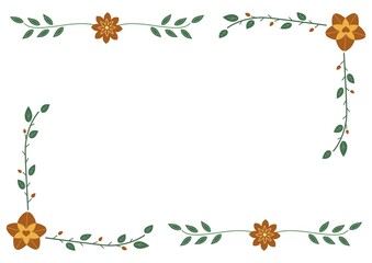 frame with flowers and birds