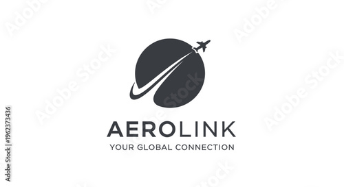 Aerolink global connection travel logo design.