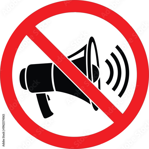 Prohibition sign for loudspeakers and sound amplification devices Vector