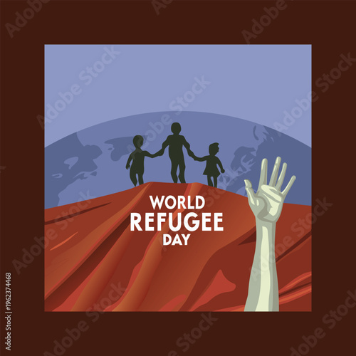 World refugee day awareness illustration