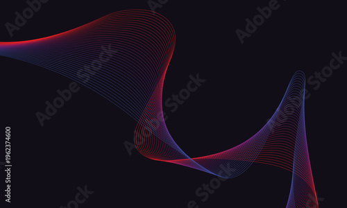 Abstract vector graphic illustration featuring flowing gradient lines in vibrant red and blue, creating a dynamic background design for modern digital projects.