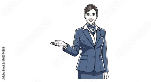 Professional woman in business attire presenting.