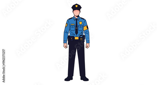 Illustration of a police officer standing.