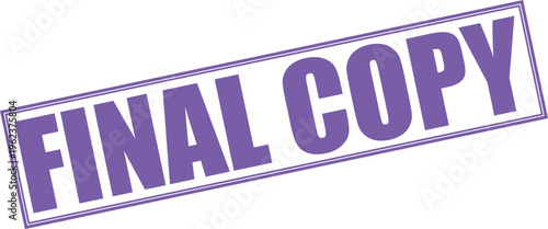 Vector final copy stamp graphic with purple text and border on white background