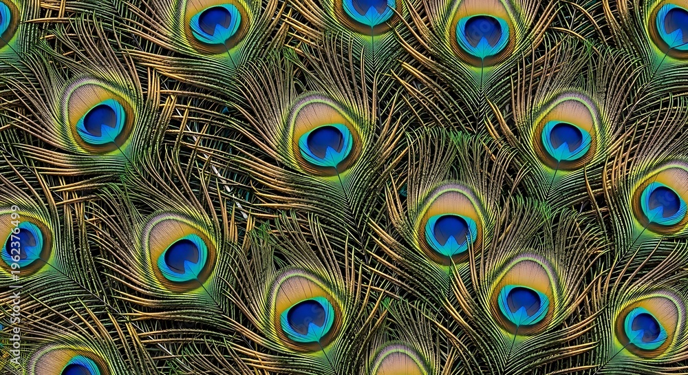 Obraz premium Vibrant Peacock Feathers Display Brilliant Colors And Intricate Patterns