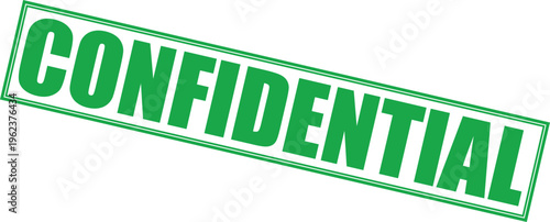 Vector confidential rubber stamp style text graphic, secret information, white background