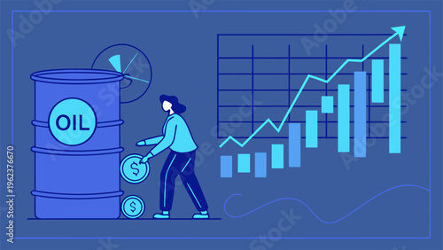 Energy crisis concept showing oil price increase driven by Strait of Hormuz geopolitical conflict.