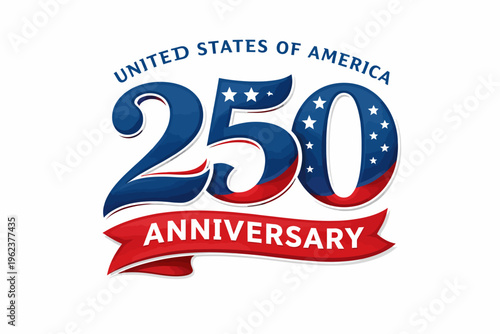 United states of america 250th anniversary commemorative logo