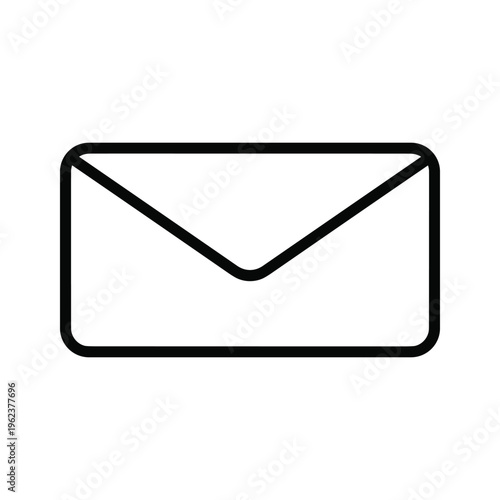 A simple black and white envelope icon with a sealed flap