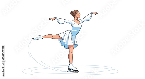 Woman performing a figure skating routine.