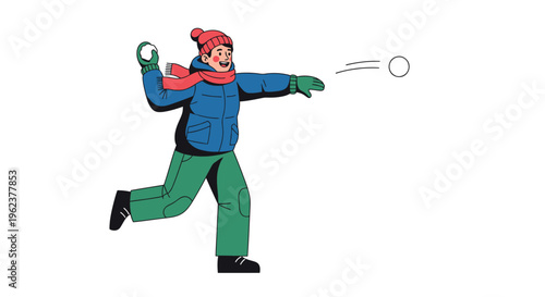 Man throwing a snowball in winter.