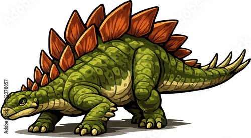 Stegosaurus Dinosaur Vector Illustration Transparent Background