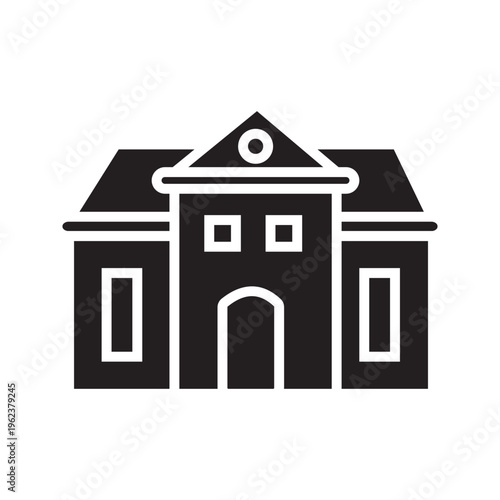Fotografie Classic house building icon isolated on white background.