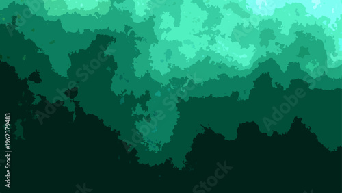 Abstract ethereal landscape featuring textured emerald gradient serene and tranquil design layered depths evoking nature abstract art modern artistic flair.