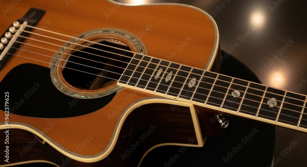 Fototapeta premium Acoustic Guitar Classic Wooden Instrument
