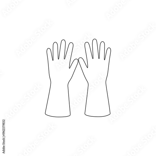 rubber gloves outline icon protective household cleaning gloves safety utility illustration