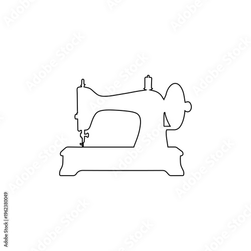 sewing machine outline icon tailor stitching equipment illustration
