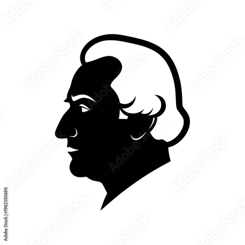 Silhouette of a distinguished gentlemans profile.