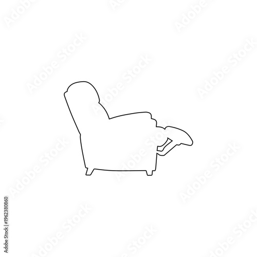 recliner chair icon outline comfortable armchair furniture for living room home interior and relaxation isolated illustration