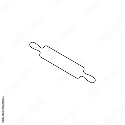 rolling pin outline isolated on white background