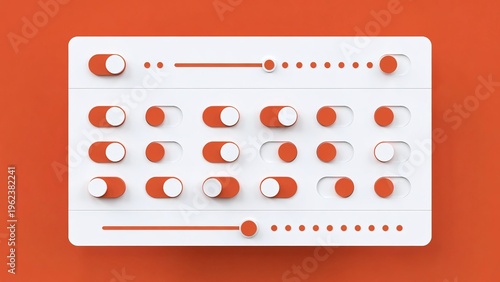 Modern Minimalist Control Panel with Sliders, Toggle Switches, and Digital Controls for Innovative User Interface Design