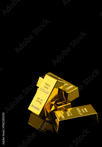 Golden Bars on Black Background	