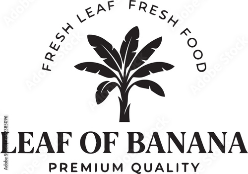 A logo for Leaf of Banana featuring a stylized palm tree with the tagline Fresh Leaf Fresh Food and Premium Quality