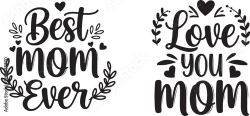 Heartfelt messages for mothers displayed in elegant calligraphy designs isolated on transparent background, Vector
