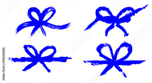 Bow Tie Grunge Brush Stroke Vector Set