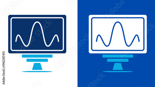 Medical Monitor Icon with Heartbeat Waveform for Healthcare and Cardiology Concepts