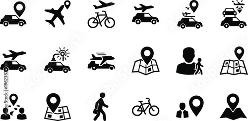 Transportation and location icons