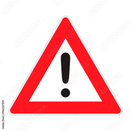 Warning icon, triangular caution sign, alert exclamation symbol, hazard danger notice