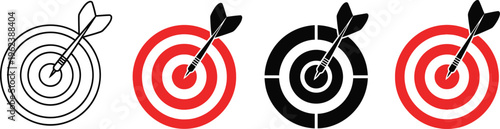 Bullseye targets with arrows in various designs