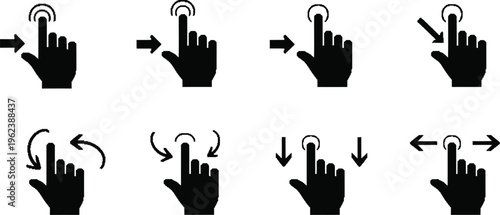 Hand gestures for touchscreen navigation