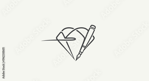 Creative Writing Concept with Pen and Diamond Shape