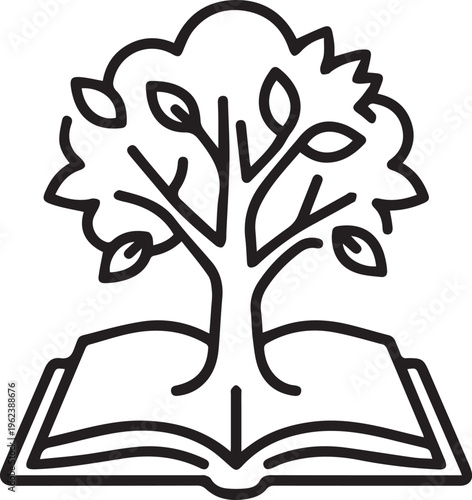 vector tree with book
