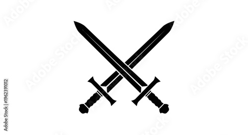 Crossed Swords Symbol - Antique Weaponry Illustration