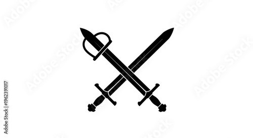 Crossed Swords Symbol - Antique Weaponry Illustration