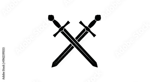 Crossed Swords Symbol - Medieval Weaponry Illustration