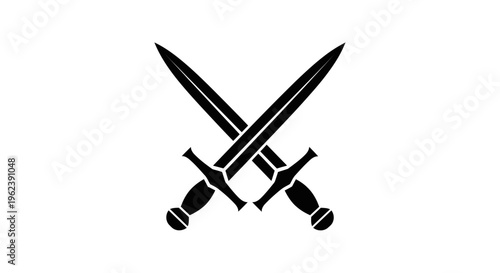Crossed Swords Symbol - Medieval Weaponry Illustration