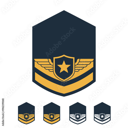 Military Pilot Wings Rank Insignia - Air Force Sergeant Chevron