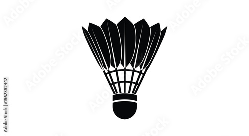 Silhouette of a badminton shuttlecock on a white background