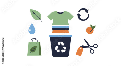 Sustainable Fashion & Textile Recycling Icons for Eco-Friendly Living