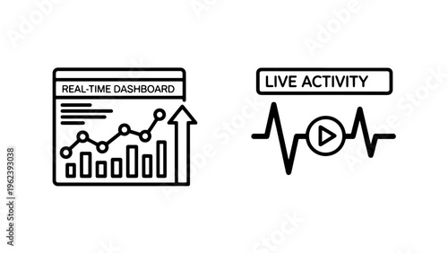 Real time dashboard and live activity icons